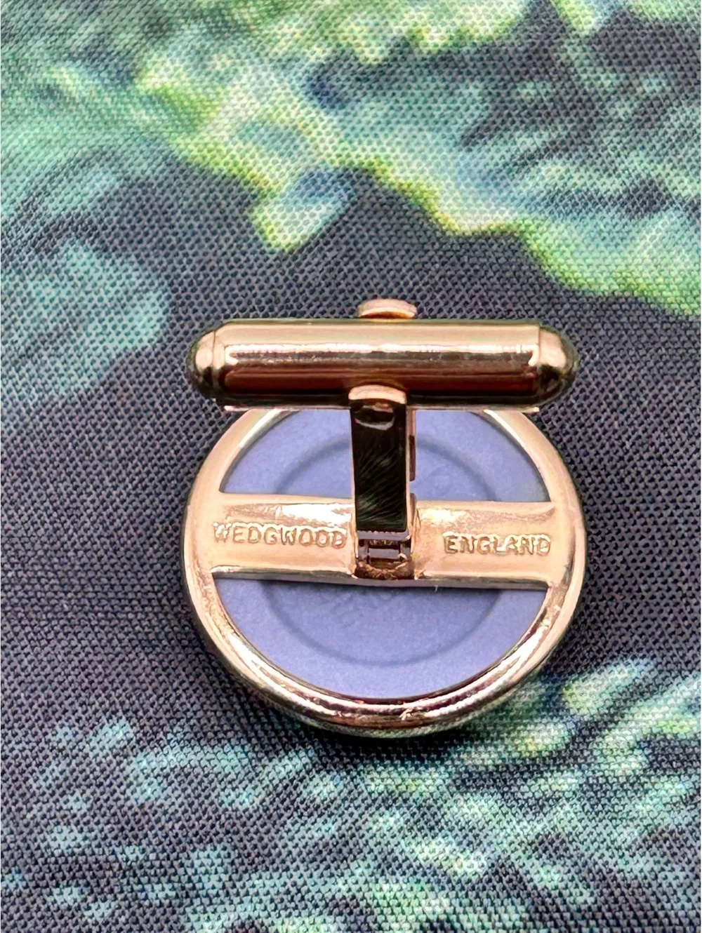 Wedgwood Pale Blue Jasperware Equestrian Cufflinks & Tie Bar Set Vintage Ex Cond